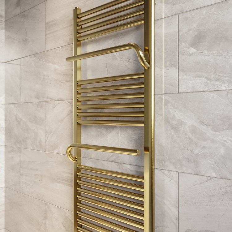 ONLY OPENED - 1200x500mm Brushed Brass Towel Rail -Nazco