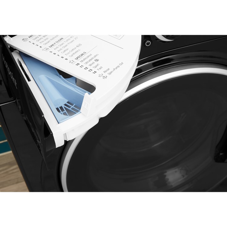 Refurbished Hotpoint RD966JKDUKN Freestanding 9/6KG 1600 Spin Washer Dryer Black