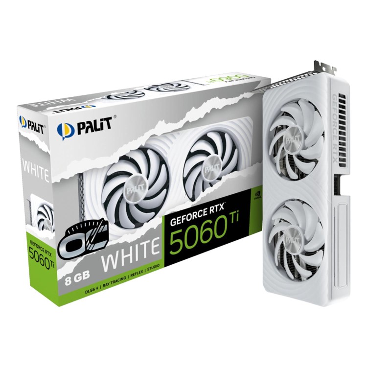 Palit GeForce RTX 5060 Ti White OC 8GB GDDR7 Graphics Card