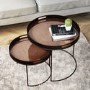 Set of 2 Metal Tables with Copper Top - Nea