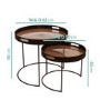 Set of 2 Metal Tables with Copper Top - Nea