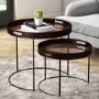 Set of 2 Metal Tables with Copper Top - Nea