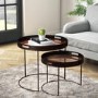 Set of 2 Metal Tables with Copper Top - Nea