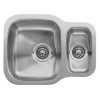 1.5 Bowl Chrome Stainless Steel Kitchen Sink with Reversible Drainer - Reginox Nebraska
