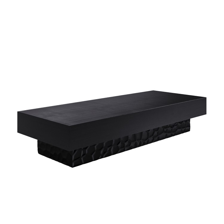 Rectangular Black Mango Wood Coffee Table - Neesha