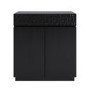 Small Black Textured Solid Mango Wood Sideboard - Neesha