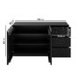 Large Black Textured Solid Mango Wood Sideboard - Neesha