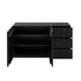 Large Black Textured Solid Mango Wood Sideboard - Neesha