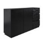Large Black Textured Solid Mango Wood Sideboard - Neesha