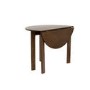 Small Round Walnut Folding Drop Leaf Extendable Dining Table - Seats 2 - 4 - Nell