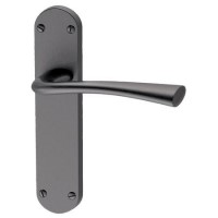 Internal Satin Black Lever Fire Door Handle with Latch and Hinges Pack - 65mm Latch - Neva - XL Joinery
