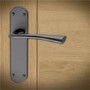 Internal Satin Black Lever Door Handle with Latch and Hinges Pack - 75mm Latch - Neva - XL Joinery