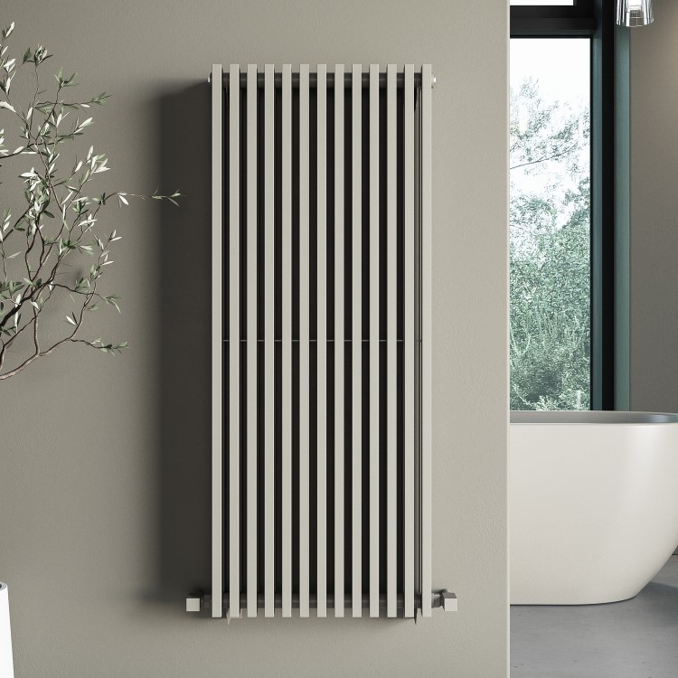 Beige Vertical Double Panel Radiator 1200 x 500mm - Nevada