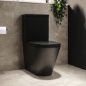 BUN/NEWMBCC/96783 Matt Black Close Coupled Rimless Closed Back Toilet with Soft Close Seat - Newport
