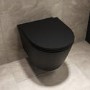 ONLY OPENED - Matt Black Round Soft Close Toilet Seat - Newport