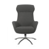 Grey Fabric Swivel Recliner Chair with Footstool - Nexo