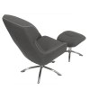 Grey Fabric Swivel Recliner Chair with Footstool - Nexo