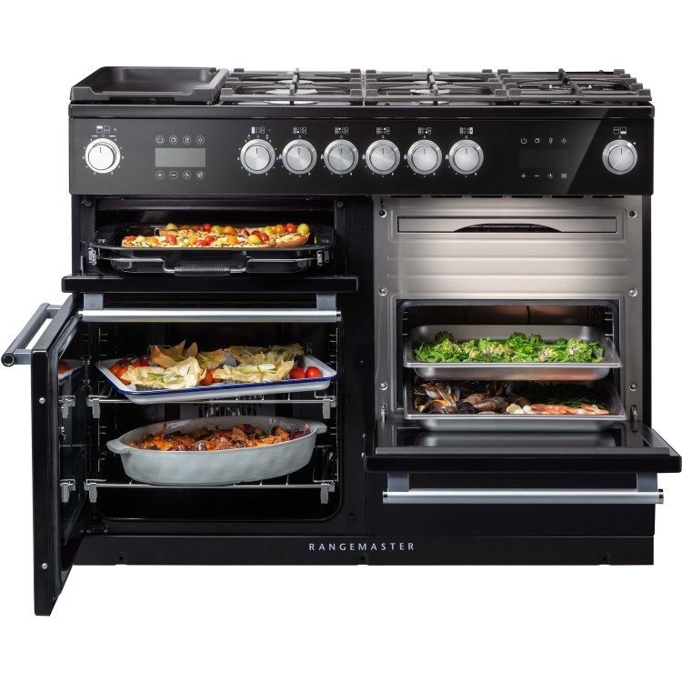 Rangemaster Nexus Steam 110cm Dual Fuel Range Cooker - Black