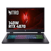 Acer Nitro 17 AMD Ryzen 7 32GB RAM 512GB SSD 1TB SSD RTX 4070 165Hz 17.3 Inch QHD Windows 11 Gaming Laptop