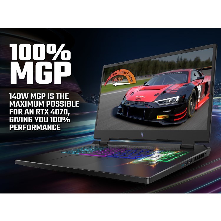 GRADE A1 - Acer Nitro 17 Ryzen 7 7735HS 32GB 512GB + 1TB HDD RTX 4070 165Hz 17.3 Inch Windows 11 Gaming Laptop