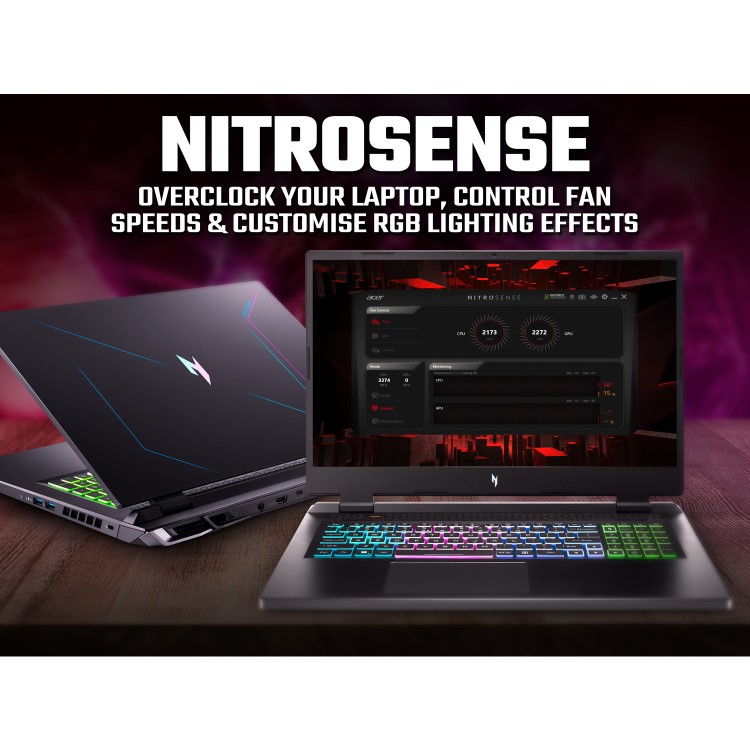 GRADE A1 - Acer Nitro 17 Ryzen 7 7735HS 32GB 512GB + 1TB HDD RTX 4070 165Hz 17.3 Inch Windows 11 Gaming Laptop