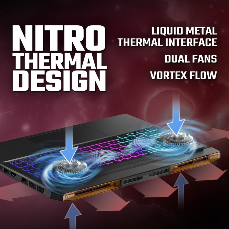 Acer Nitro 14 AMD Ryzen 5 16GB RAM 512GB SSD RTX 4050 120Hz 14.5 Inch Windows 11 Gaming Laptop