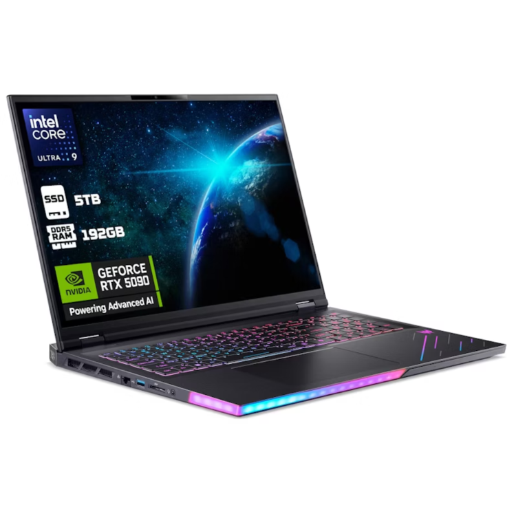 Acer Predator Helios 18 AI Intel Core Ultra 9 192GB RAM 3TB SSD RTX 5090 120Hz 18 Inch Windows 11 Gaming Laptop