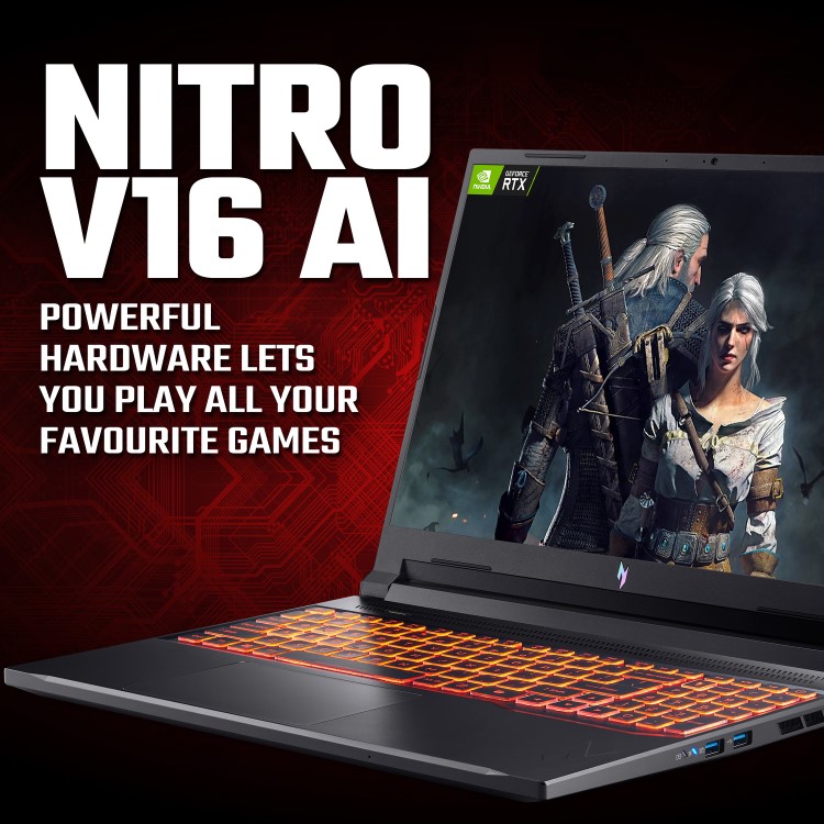 Acer Nitro V16 Ai AMD Ryzen 7 16GB RAM 1TB SSD GeForce RTX 5060 180Hz 16 Inch Windows 11 Gaming Laptop