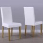 New Haven Pair of Modern White Faux Leather Dining Chairs