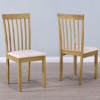 Set of 2 Wooden Dining Chairs with Cream Fabric Seats - New Haven