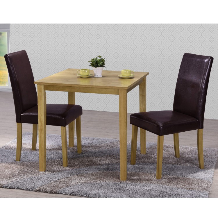 GRADE A2 - New Haven Small 2 Seater Dining Table in Light Oak 75cm x 75cm