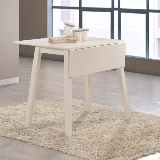 New Haven Off White Drop Leaf Space Saving Dining Table