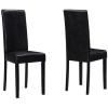 New Haven Pair of Chairs in Black Faux Leather with Black Legs