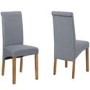 Pair of Grey Roll Top Dining Chairs with Wooden Legs - New Haven