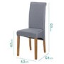Pair of Grey Roll Top Dining Chairs with Wooden Legs - New Haven