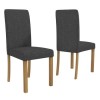 Set of 2 Dark Grey Fabric Dining Chairs - New Haven