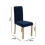 Pair of Velvet Navy Blue Dining Chairs - New Haven