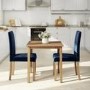 Pair of Velvet Navy Blue Dining Chairs - New Haven