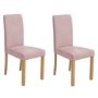 Pair of Velvet Light Pink Dining Chairs - New Haven