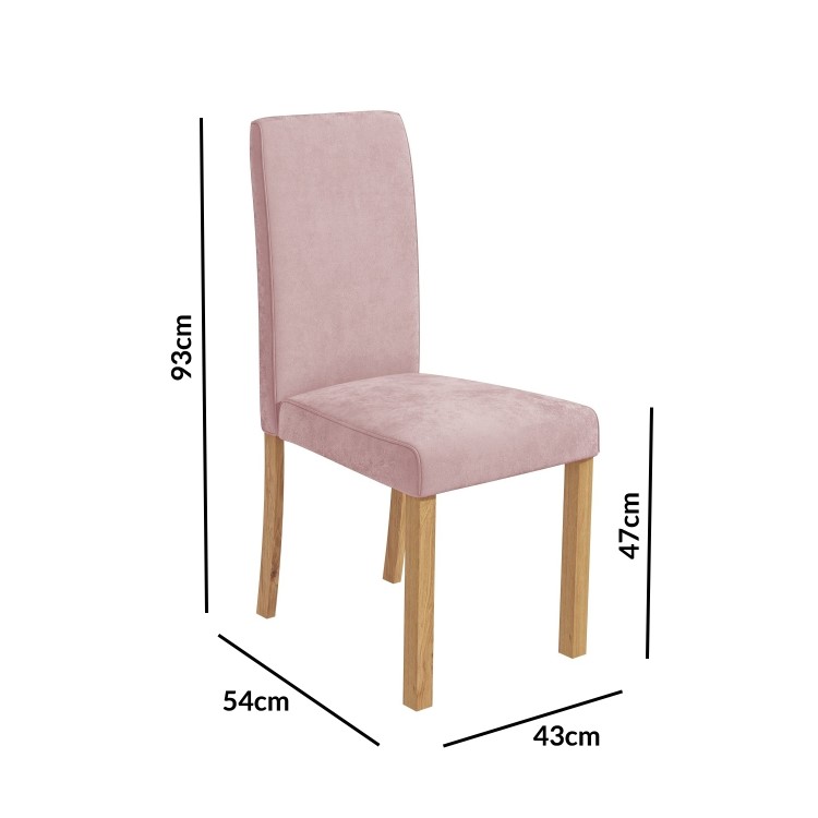 Pair of Velvet Light Pink Dining Chairs - New Haven