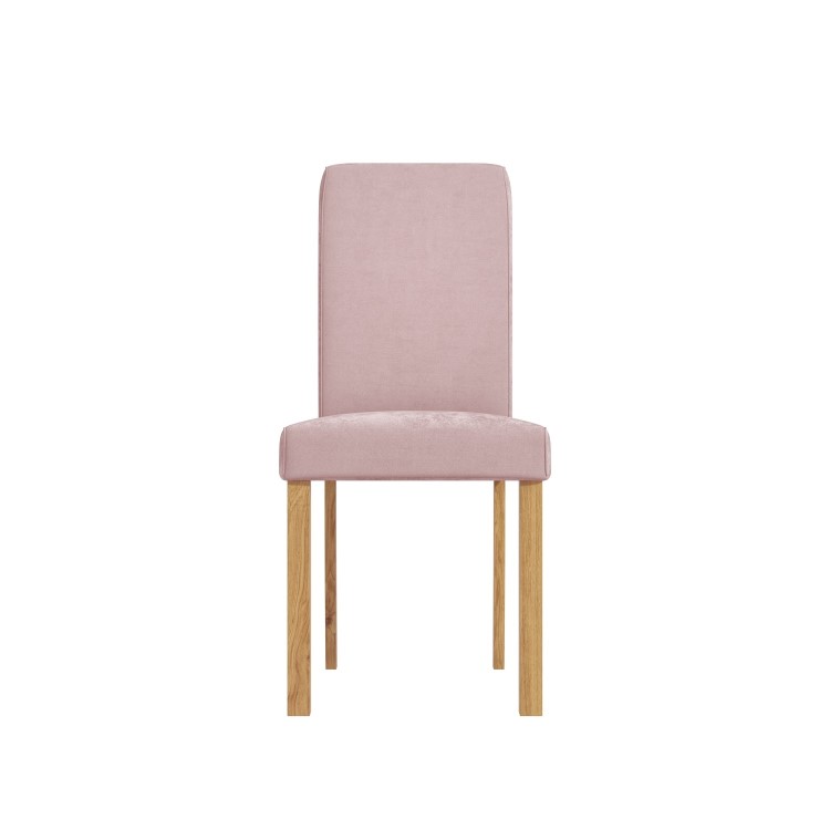 Pair of Velvet Light Pink Dining Chairs - New Haven
