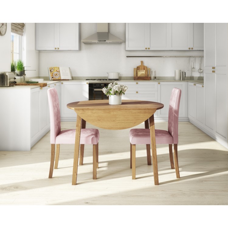 Pair of Velvet Light Pink Dining Chairs - New Haven