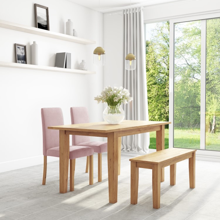 Pair of Velvet Light Pink Dining Chairs - New Haven