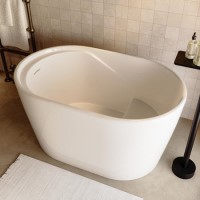ALMOST PERFECT - Freestanding Japanese Soaking Deep Bath With Seat 1200 x 630mm - Niki