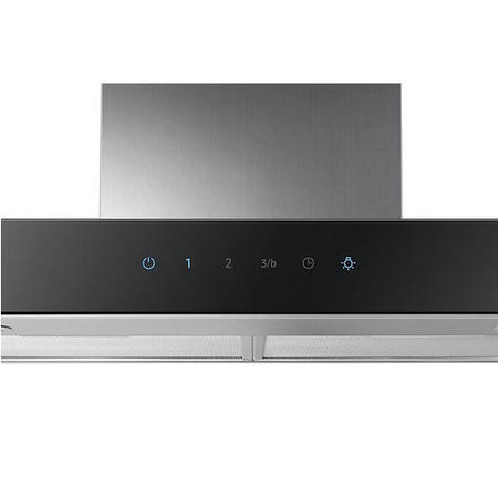 Refurbished Samsung NK24M5070BS 60cm Slimline Chimney Cooker Hood Stainless Steel With Black Glass
