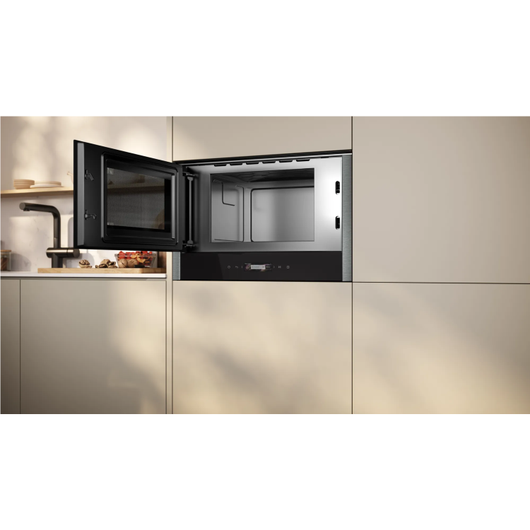 Neff N70 Built-In 900W Microwave with Left Hand Hinged Door - Graphite Grey
