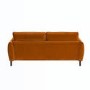 Rust Orange Velvet Reversible 3-Seater Chaise Corner Sofa - Nolen