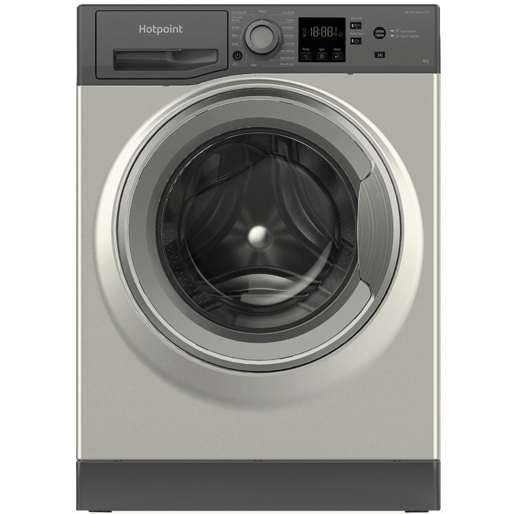 Refurbished Hotpoint NM11945GCAUKN Freestanding 9KG 1400 Spin Washing Machine Graphite