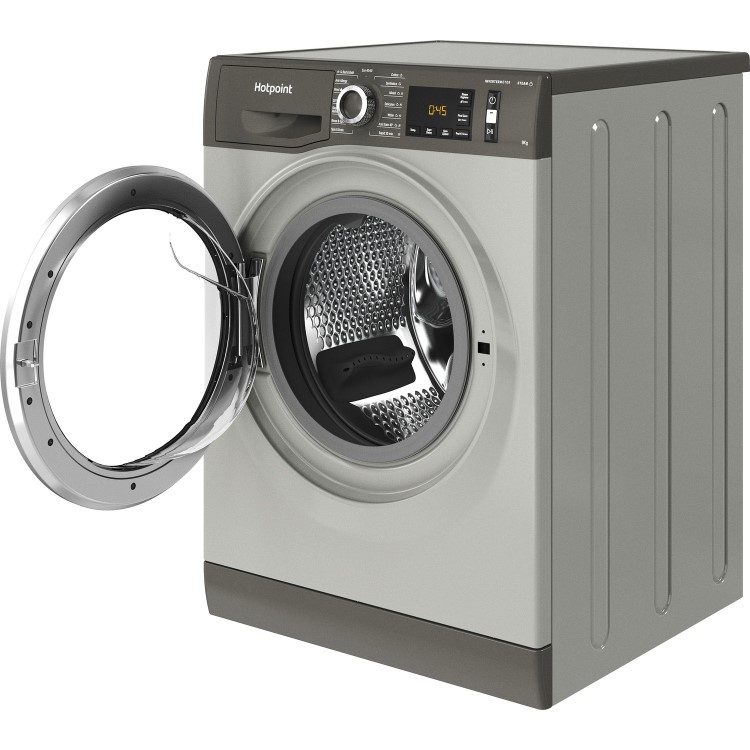 Refurbished Hotpoint NM11945GCAUKN Freestanding 9KG 1400 Spin Washing Machine Graphite