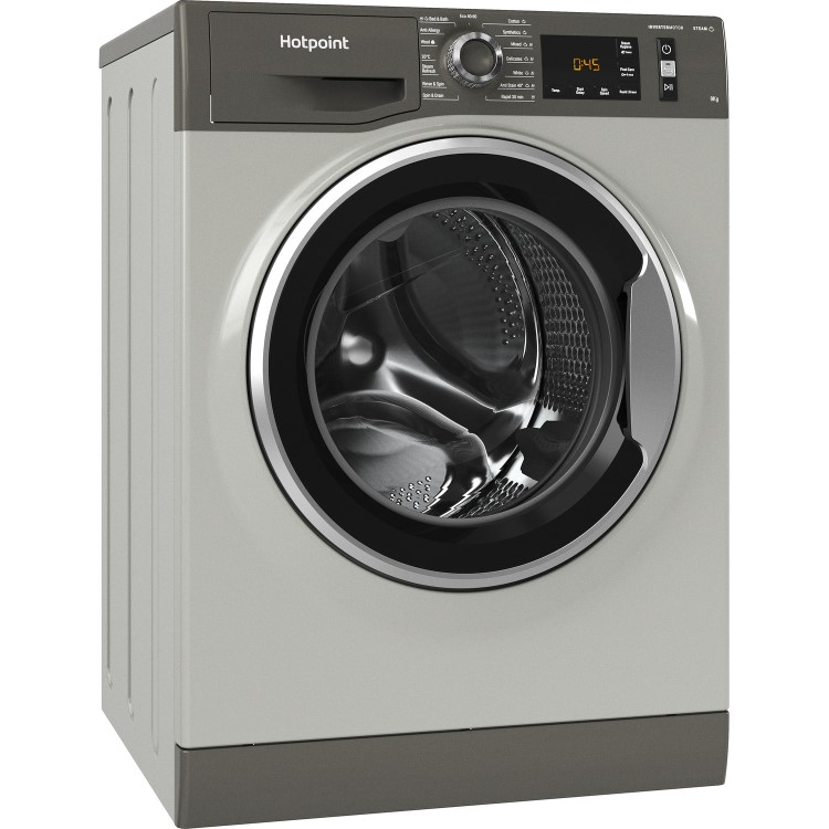 Refurbished Hotpoint NM11945GCAUKN Freestanding 9KG 1400 Spin Washing Machine Graphite